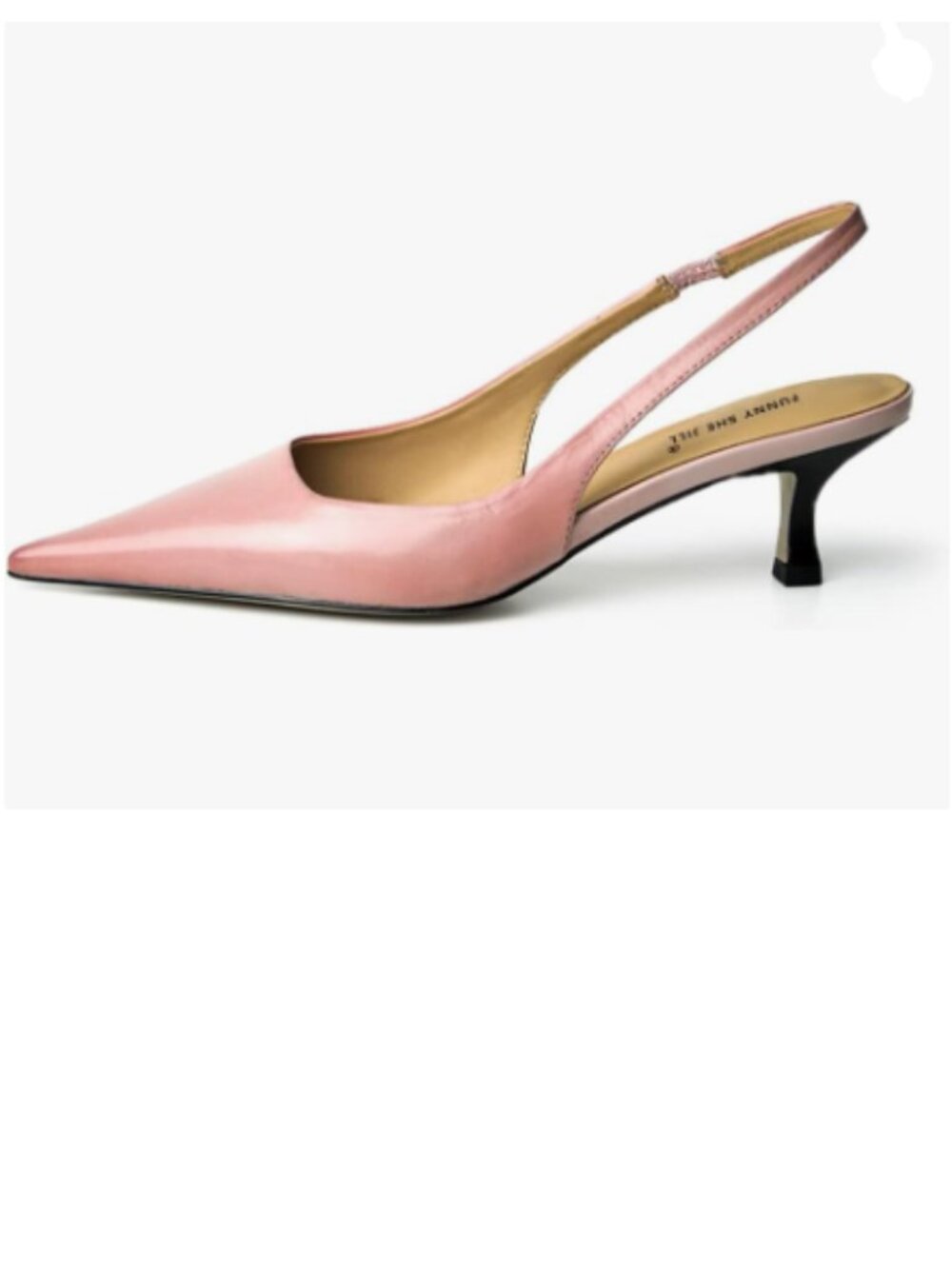 FSJ Pink Kitten Heel Slingback Sandals Pointy Toe Sexy Pumps Party Shoes